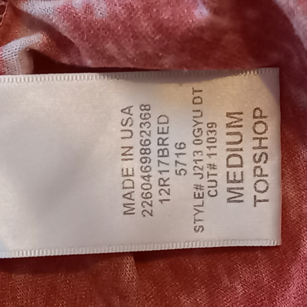 Size M 10-12 Topshop Realitee Vintage Look Pink & White - Picture 7 of 7